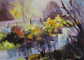 Winter Sun in Forge Valley
Oil on paper
