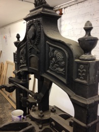 A Britannia platen press before refurbishment